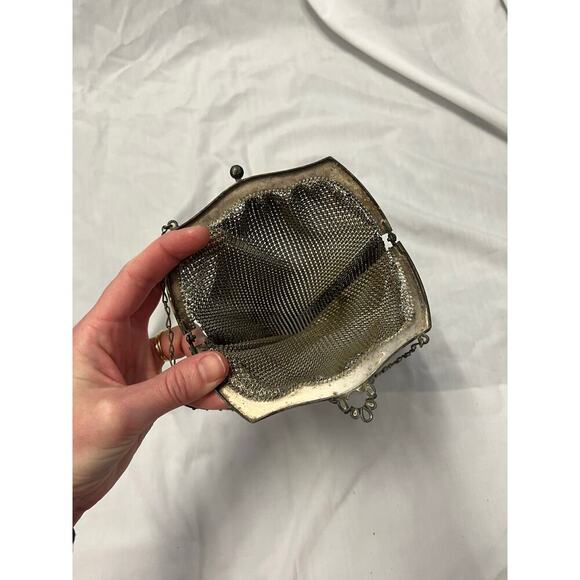 Whiting &Davis Ornate Art Deco Chain Mail Metal Mesh Purse Mid Century RARE GS - Picture 6 of 7